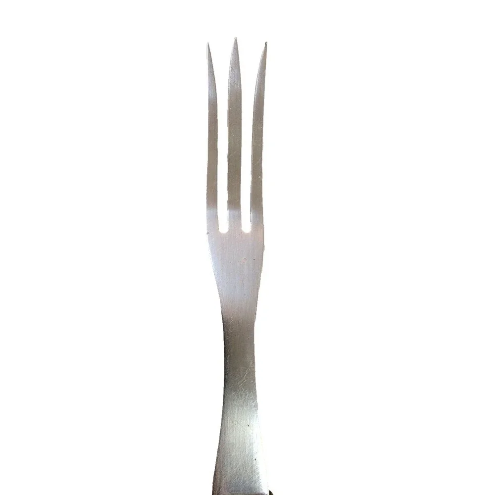 Cutco No 1726 Stainless Turning Fork Classic Brown Swirl Marble Handle 3 Tine